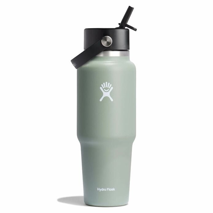 32 oz Wide Mouth Travel Bottle with Flex Straw Cap - Agave W7